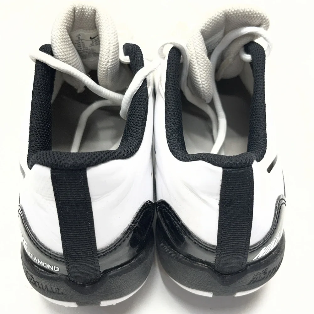 Nike Alpha Huarache 4 Keystone Baseball Cleat White Black DJ6524-101 Men Size 8